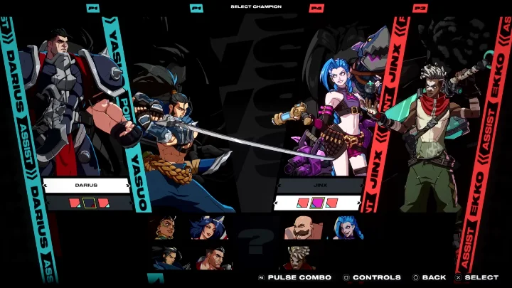 A screen shot of 2XKO's character select from the most recent developer update.