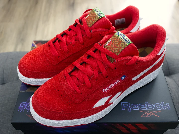 A photo of my Knuckle's Sonic X Reebok shoes.