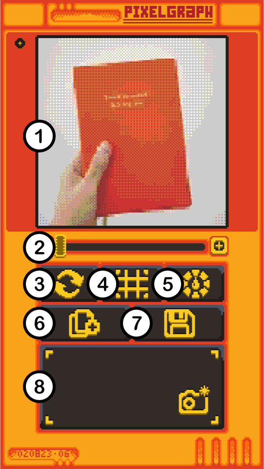 Labelled image of the Pixelgraph UI.